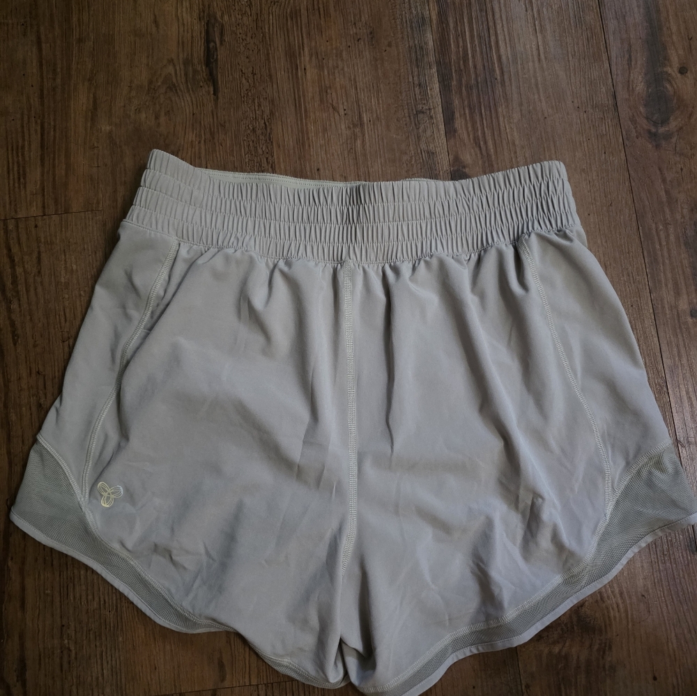 Women's Beige Athletic Shorts - Picture 2 of 3